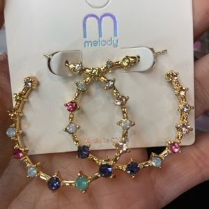 Fashion Women Crystal Rhinestone Hoop Earrings Jewelry Gifts
